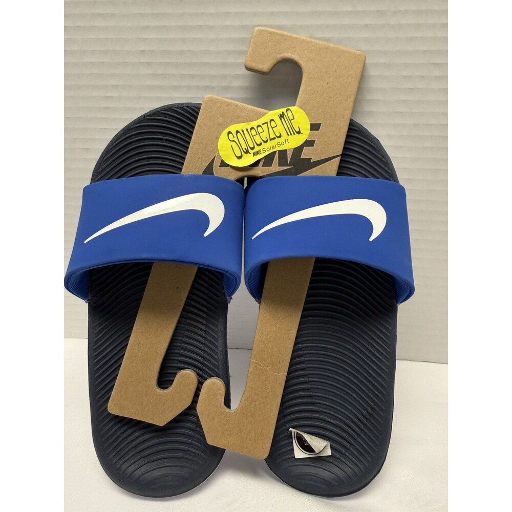Nike Boys/Girls Kawa Blue Slide Sandals Size 12C  Beach Travel Pool